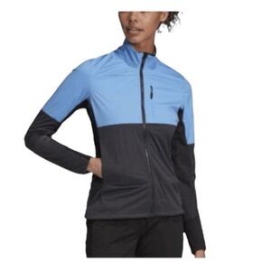adidas Terrex Outdoor Xperior Jacket Real Blue Carbon Black Full Zip Softshell S